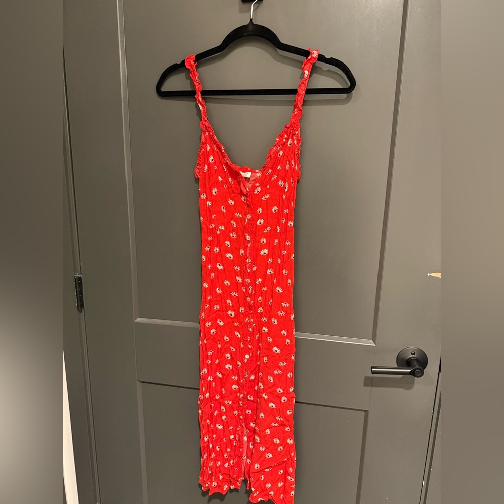Aritzia Wilfred Red Floral Dress